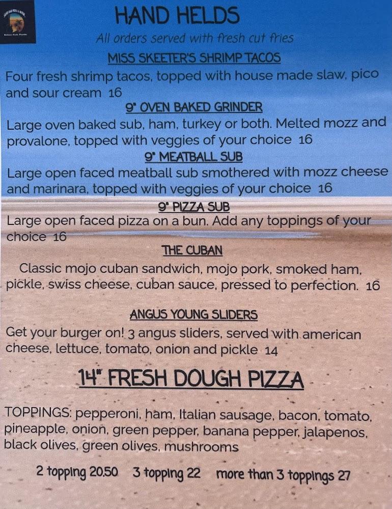 Sand Bar Pizza and Music Menu image 1